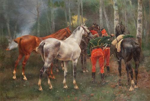 JOSÉ CUSACHS - Soldados y caballos