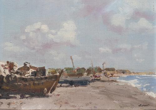  SEGUNDO MATILLA - Barcas varadas en la playa