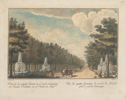  JOSÉ GÓMEZ DE NAVÍA - Vista de las quatro fuentes en el paseo inmediato al Jardón Botánico en el Prado de Madrid