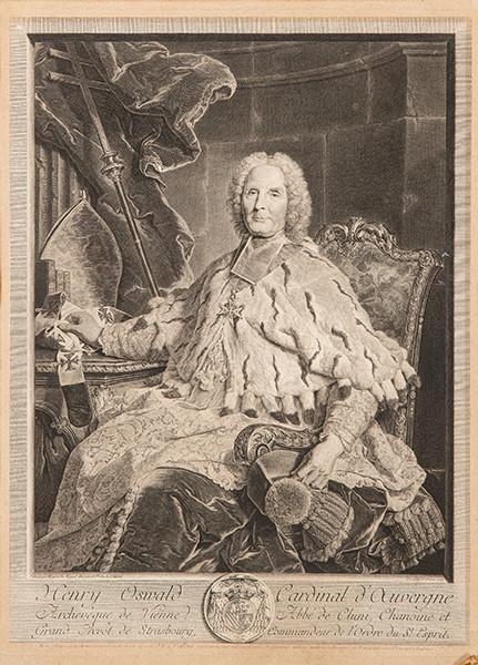  CLAUDE DREVET - Retrato de Henry Oswald, Cardenal de Auvergne
