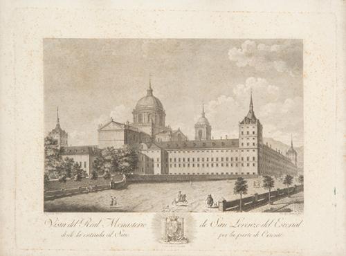  TOMÁS LÓPEZ ENGUÍDANOS - Vista del Real Monasterio de San Lorenzo del Escorial desde la entrada al Sitio por la parte de Oriente