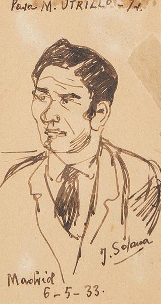 JOSÉ GUTIÉRREZ SOLANA - Retrato de Ramón Gomez de la Serna
