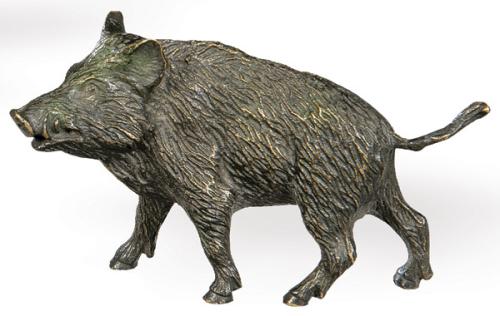  "Jabalí" en bronce patinado, Viena h. 1900.