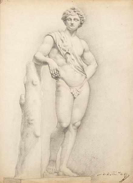  ESCUELA ESPAÑOLA FNS. S. XVIII - Academia con figura clásica