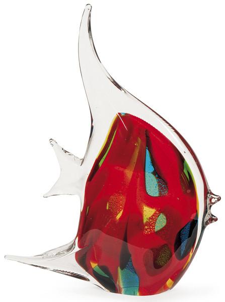  Pez rojo de cristal de Murano.
