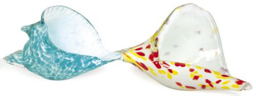  Dos caracolas de cristal de Murano.