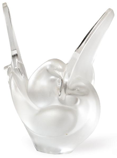  Violetero de cristal prensado translúcido de Lalique modelo Sylvie h. 1960-70.