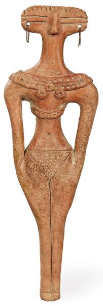 Idolo femenino en terracota con pendientes, Egipto 1630-1539 a.C. (Segundo Periodo Intermedio)