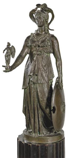  "Atenea" en bronce patinado primer tercio S. XX