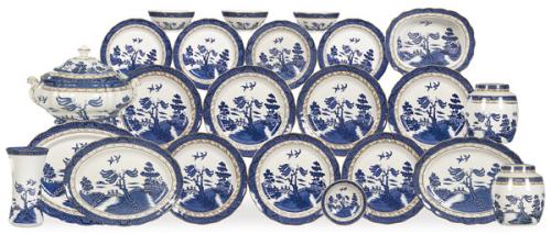  Vajilla en porcelana de Royal Doulton "Royal Doulton Booth's Real Old Willow". Total