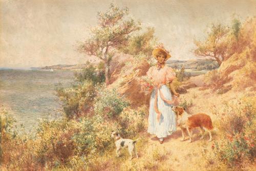  ALFRED AUGUSTUS GLENDENING I - Dama paseando
