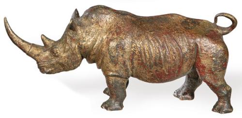  "Rinoceronte" en bronce patinado, Francia S. XIX.