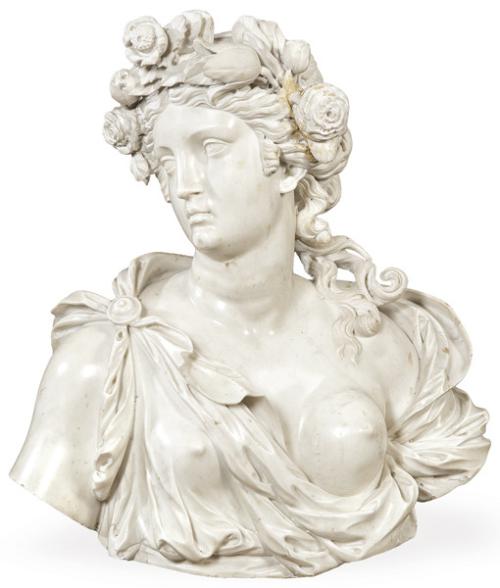 Busto de "Flora" en mármol, Italia S. XVIII