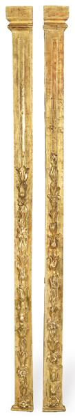 Pareja de pilastras de madera dorada 2m