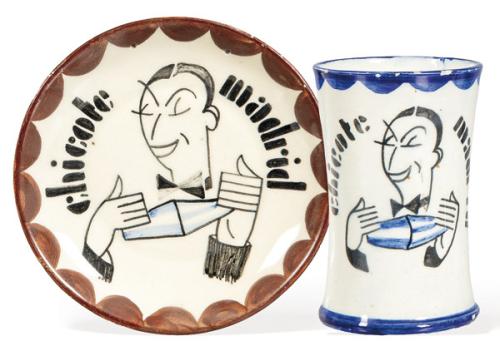  Plato y vaso “Chicote Madrid”.