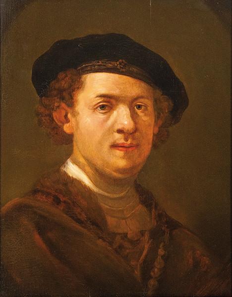 SEGUIDOR DE REMBRANDT VAN RIJN S. XVII-XVIII - Autorretrato