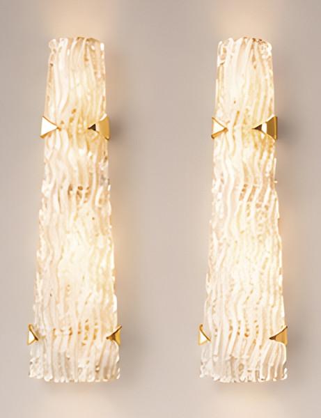 Pareja de apliques de pared de cristal de Murano de Maison Arlus.
