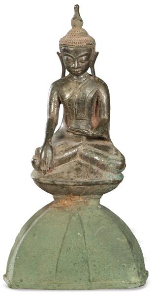  Buda sentado de bronce, birmano, estilo Shan S. XIX