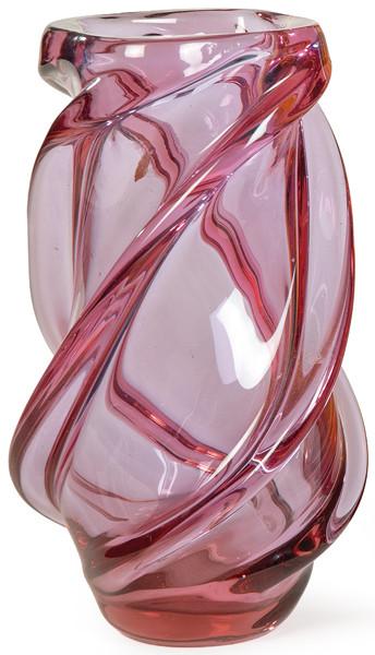  Jarrón torso  de cristal de Murano color lila h. 1970.
