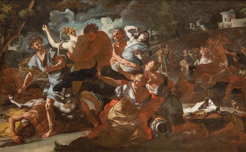  TALLER DE FRANCESCO DE MURA S. XVIII - Batalla entre Lapitas y Centauros