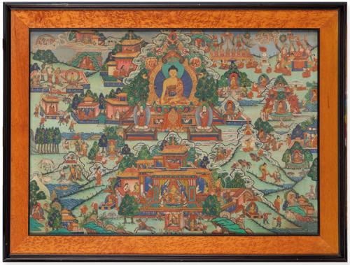  Tanka tibetano pintado sobre lienzo S. XX.