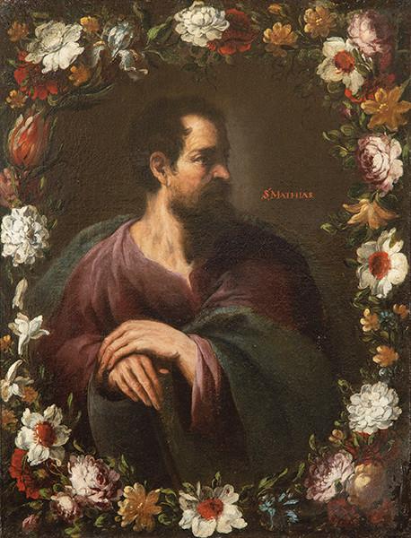 ESCUELA MADRILEÑA S. XVII-XVIII - San Matías en orla de flores