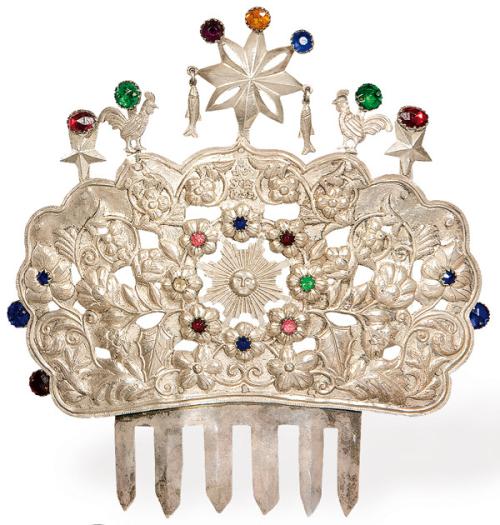  Peineta de plata filipina con inscripción "De SB 1899".
