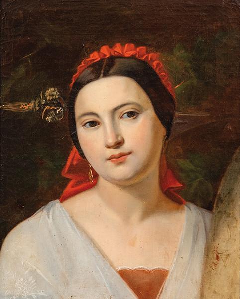  ESCUELA FRANCESA FFS. S. XIX - Retrato de dama