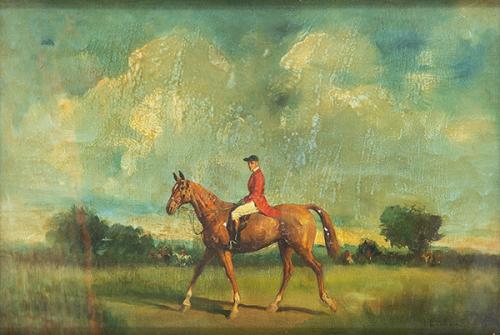  ESCUELA INGLESA S. XIX - Jockey a caballo