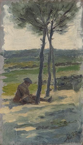  MAXIMINO PEÑA MUÑOZ - Muchacho sentado en el campo