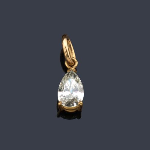  Colgante con diamante talla perilla de aprox. 0,75 ct