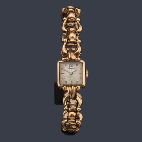  CERTINA de señora con caja y brazalete en oro amarillo de 18 K.