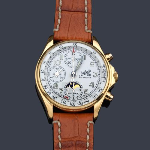  PHILIPPE DUBOIS et fils Perpetuelle Chronograph serie limitada de 1999 ejemplares, de caballero con caja en oro amarillo de 18 K. Con estuche.