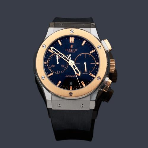  HUBLOT Cassic Fusion Chronograph ref. 521.NO.1180.RX de caballero con caja en titanio y oro rosa. Caja y documentación.