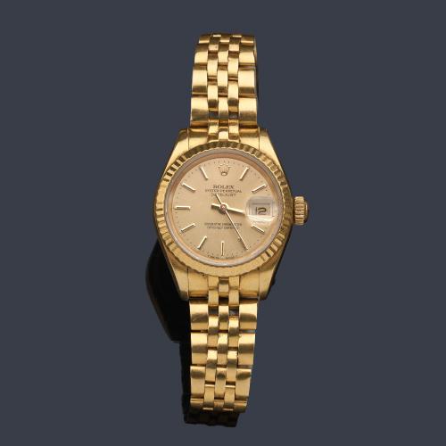  ROLEX Oyster Perpetual Lady Datejust ref. 69178 con caja y brazalete en oro de 18K.