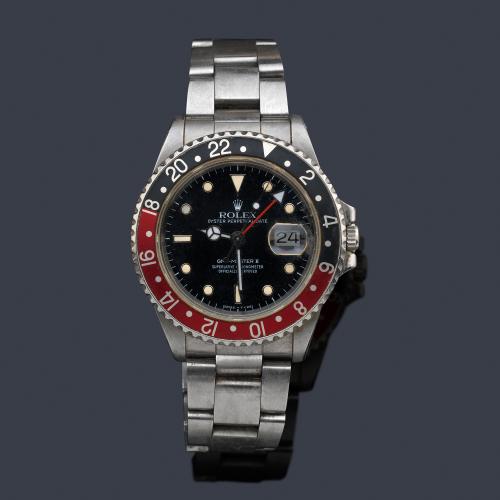  ROLEX mod. Oyster Perpetual "GMT Master II" Superlative Chronometer Officially Certified. Ref. 16760. Reloj para caballero con caja y brazalete en acero.