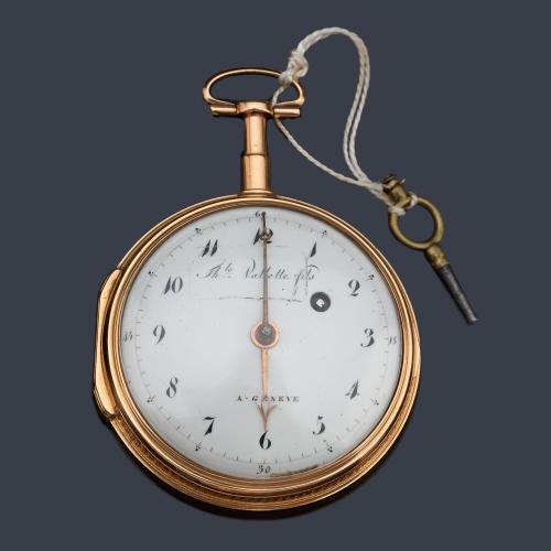  THe VALLETE Fils Geneve, reloj catalina sonería con caja en oro rosa de 18 K