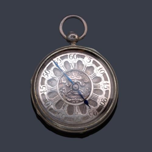  UPPJOH Chandoss, ST. nº 1247, reloj catalina con caja en plata y esmalte.