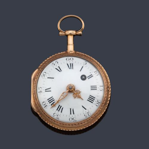  THUILLIER París, reloj catalina con caja en oro rosa de 18 K.