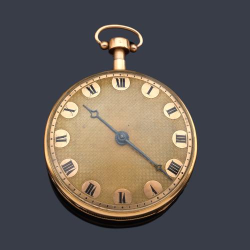 LE ROY a París nº 22245, reloj lepin sonería repetición a cuartos con caja en oro rosa de 18 K.