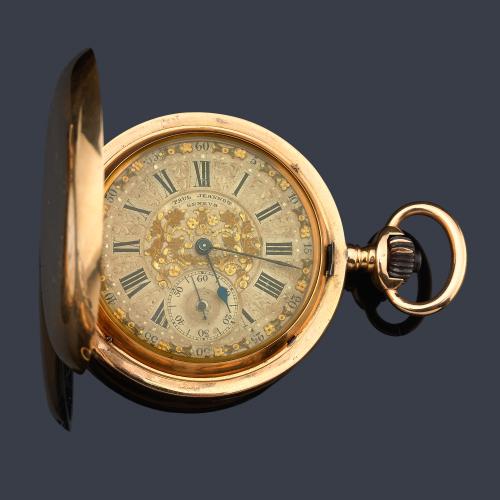  PAUL JEANNOT Geneve nº 127, reloj saboneta con caja en oro rosa de 18 K.