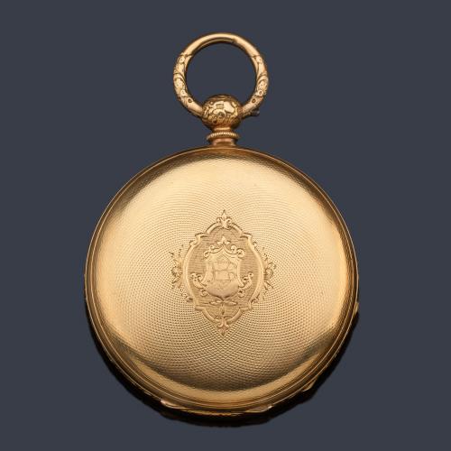  JOSEPH JEANNOT nº 26829351586 para Relojería de Tomás García del Olmo), reloj saboneta con caja en oro amarillo de 18 K.