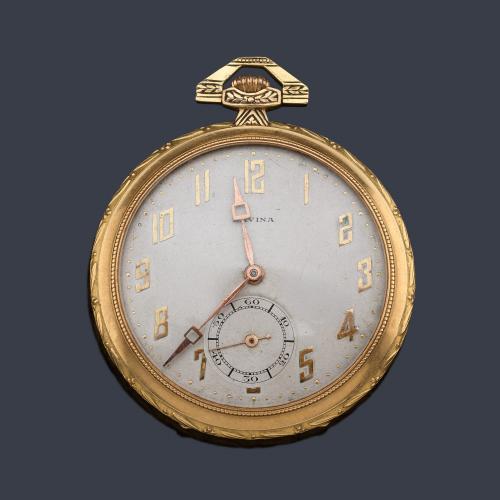  LAVINA nº 601071 9651, reloj lepin con caja en oro amarillo de 18 K.