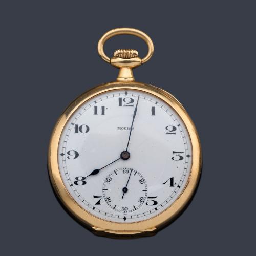  MOERIS nº 1700495, reloj lepin con caja en oro amarillo de 18 K.