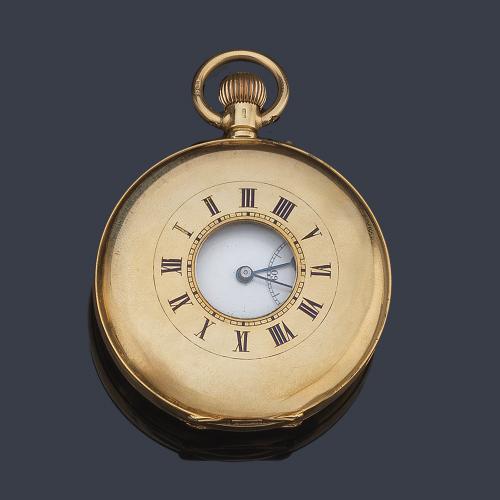  Reloj cazador nº 127356 con caja en oro amarillo de 18 K.