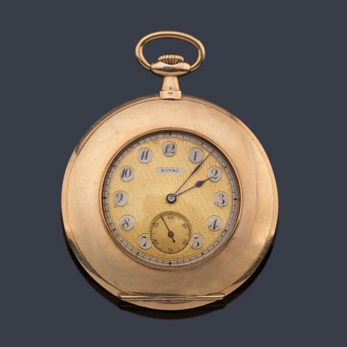  RIVAL nº 956966, reloj lepin con caja en oro de 14 K.
