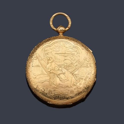  H.A. MEYLAN Geneve nº 26210, reloj sonería con caja en oro amarillo de 18 K.