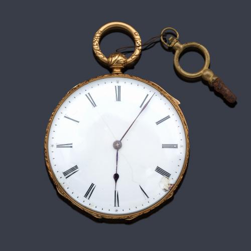  FRÈRES VUILLE nº 51409, reloj lepin con caja en oro amarillo de 18 K.