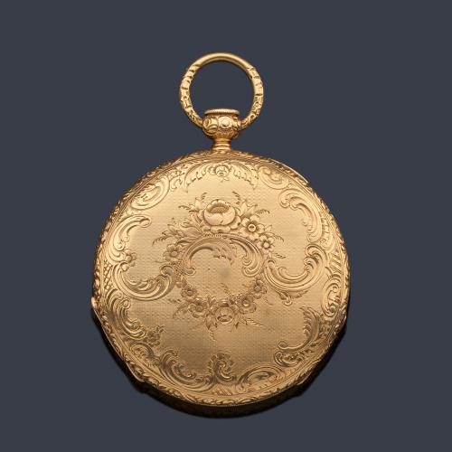  Reloj lepin sonería con caja en oro amarillo de 18 K.