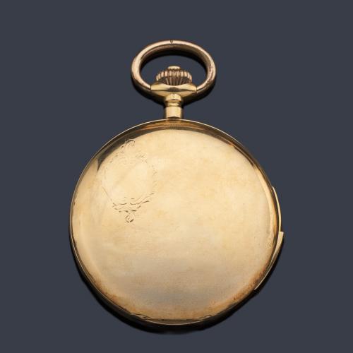  RUEFF FRERES nº 254922, reloj saboneta sonería repetición a cuartos con caja en oro amarillo de 18 K.